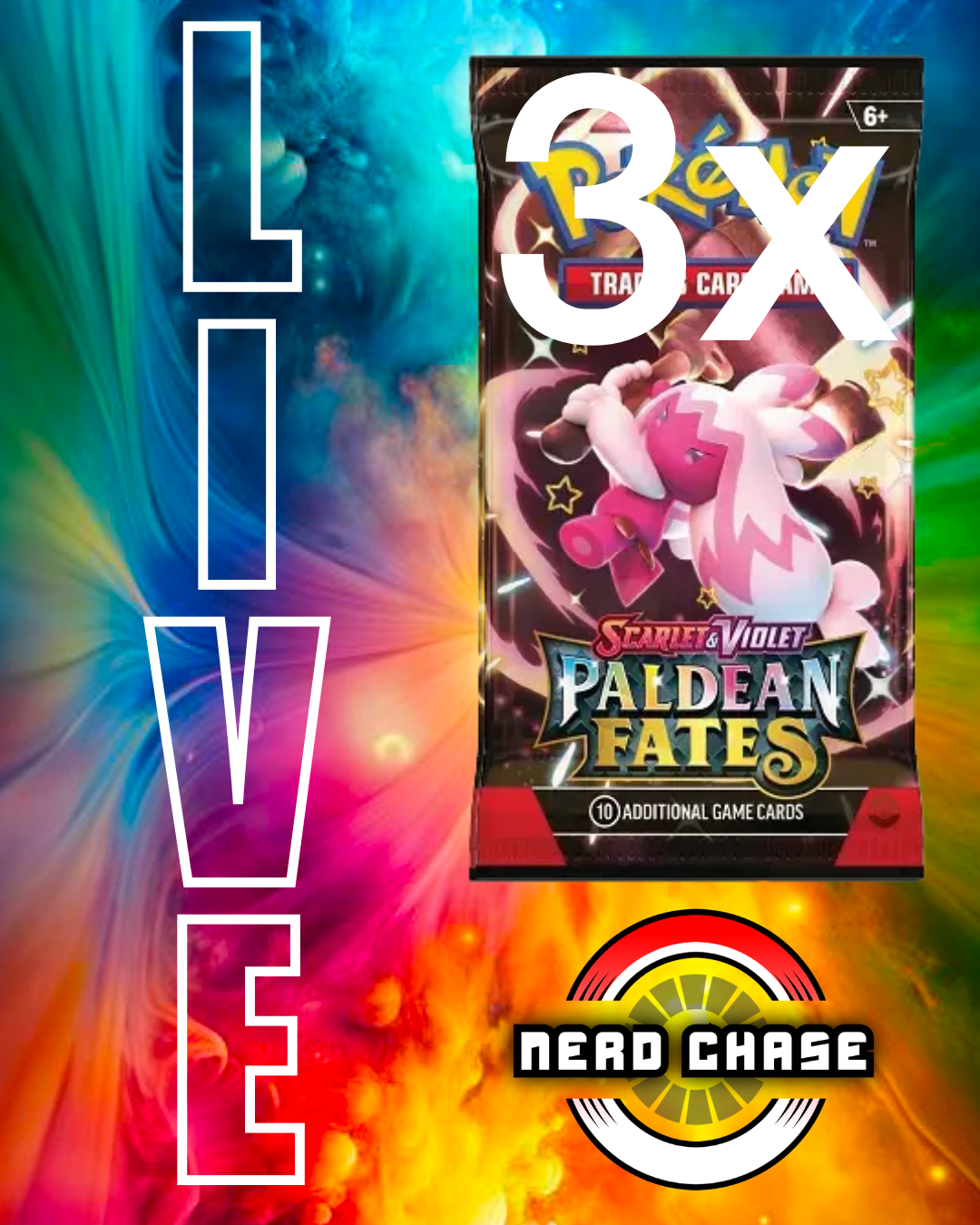 Paldean Fates 3 Pack Lot - Live Event