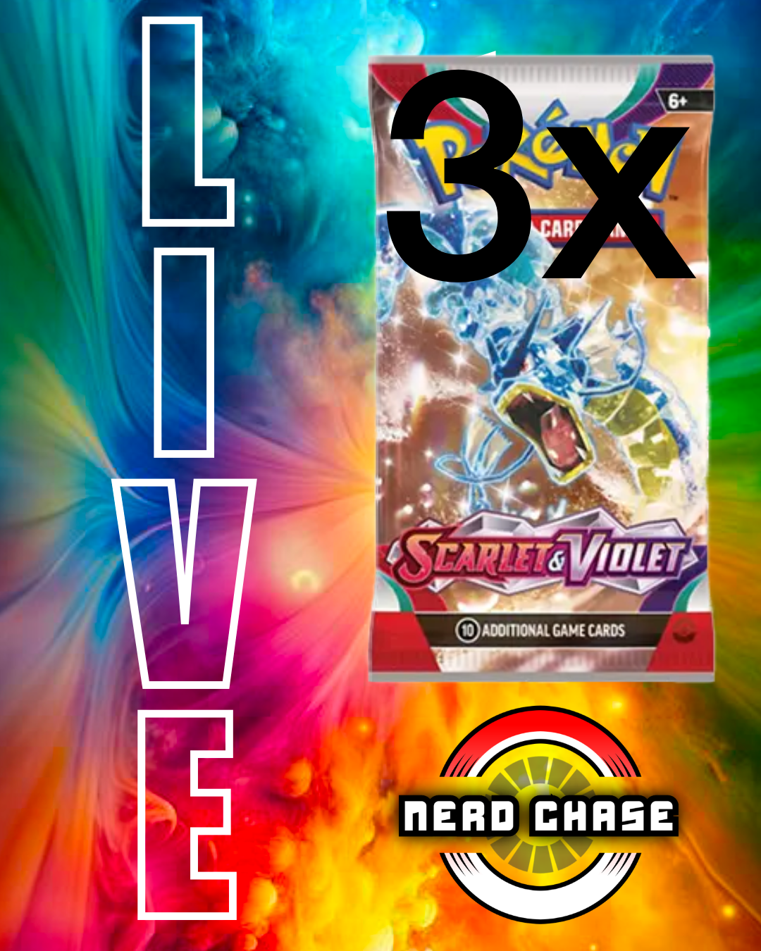 Scarlet & Violet Base 3 Pack Lot - Live Event