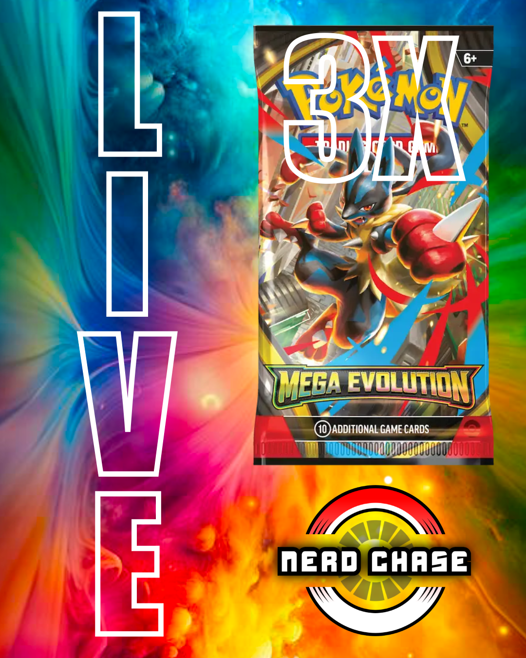 Mega Evolution 3 Pack Lot - Live Event